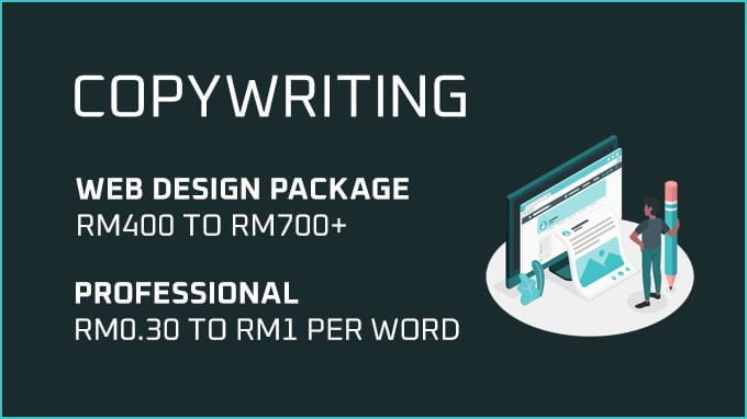 How much should you pay for copywriting for your website in malaysia? The average website design price with copywriting is from rm400 to rm700.